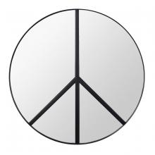 Varaluz 4DMI0117 - Paz 30-in Round Peace Sign Accent Mirror in Black