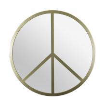 Varaluz 4DMI0118 - Paz 30-in Round Peace Sign Accent Mirror in Gold
