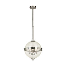 Eglo 204701A - 3 LT Pendant with a Chrome Finish and Clear Glass 60W B10 Bulbs