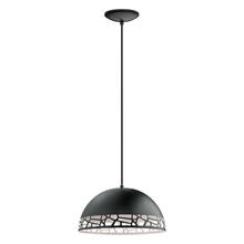 Eglo 97441A - 1x60W Pendant w/ Matte Black and White Finish