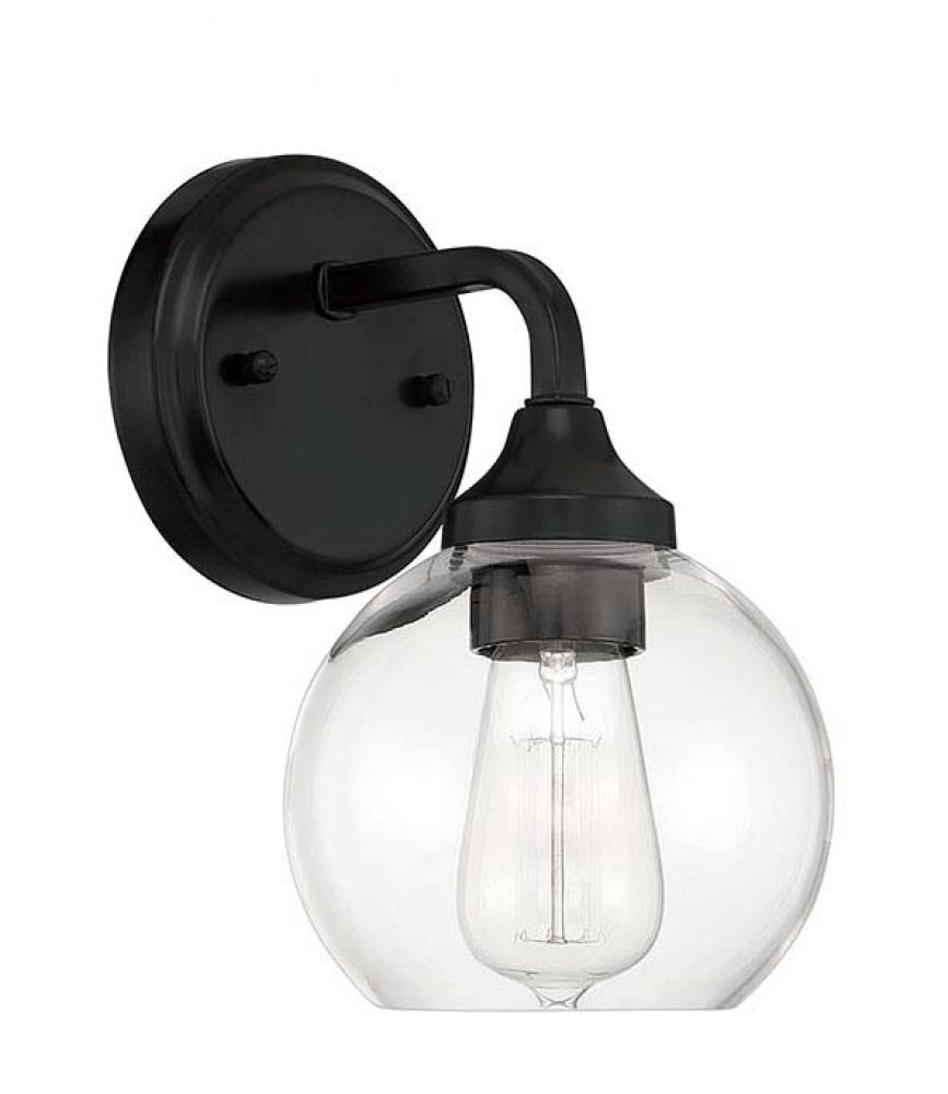 Glenda 1 Light Wall Sconce in Flat Black