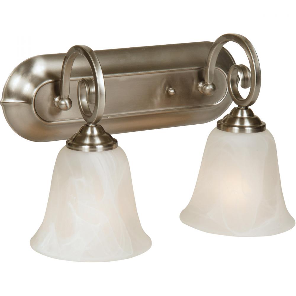 Cecilia 2 Light Vanity in Brushed Polished Nickel