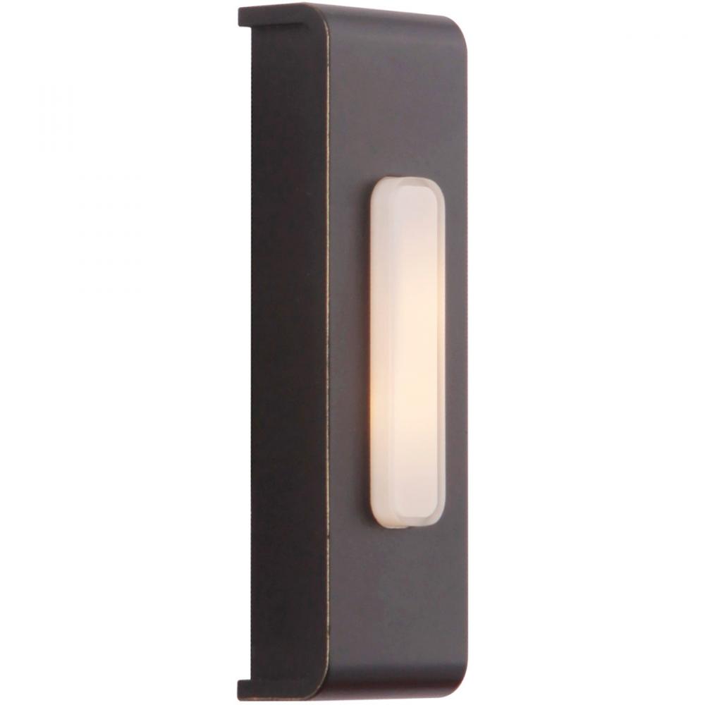 Surface Mount LED Lighted Push Button, Waterfall Edge Rectangle in Antique Bronze