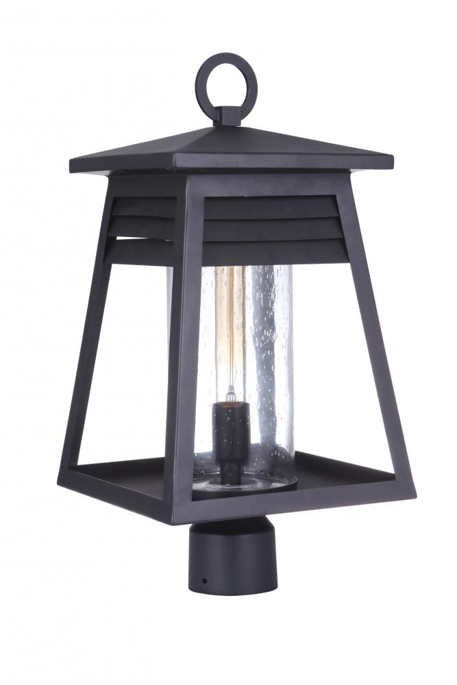 Becca 1 Light Large Outdoor Post Mount in Texture Black