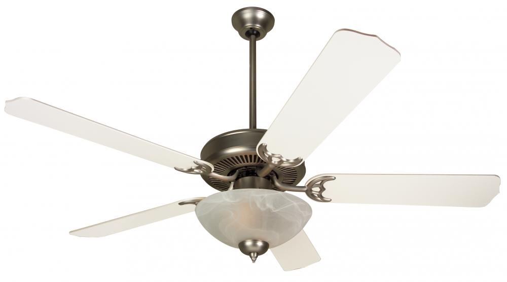 Two Light Bn - Brushed Nickel Alabaster Glass Fan Motor Without Blades