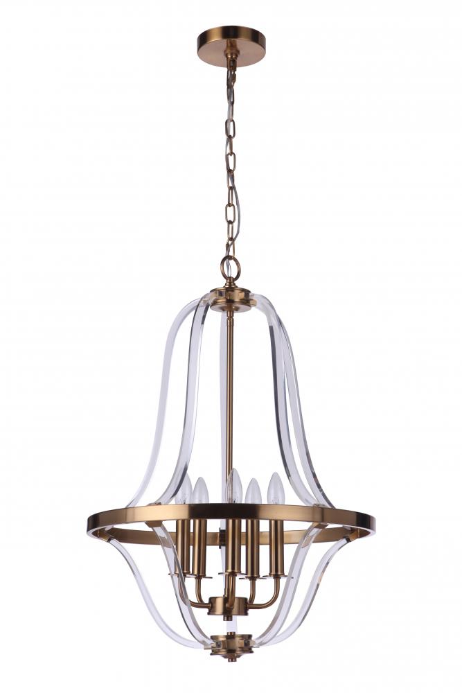 Graclyn 5 Light Foyer in Satin Brass