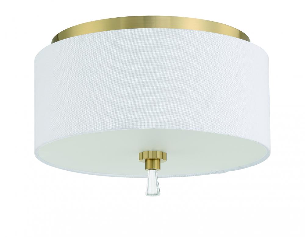 Fortuna 2 Light Flushmount in Satin Brass