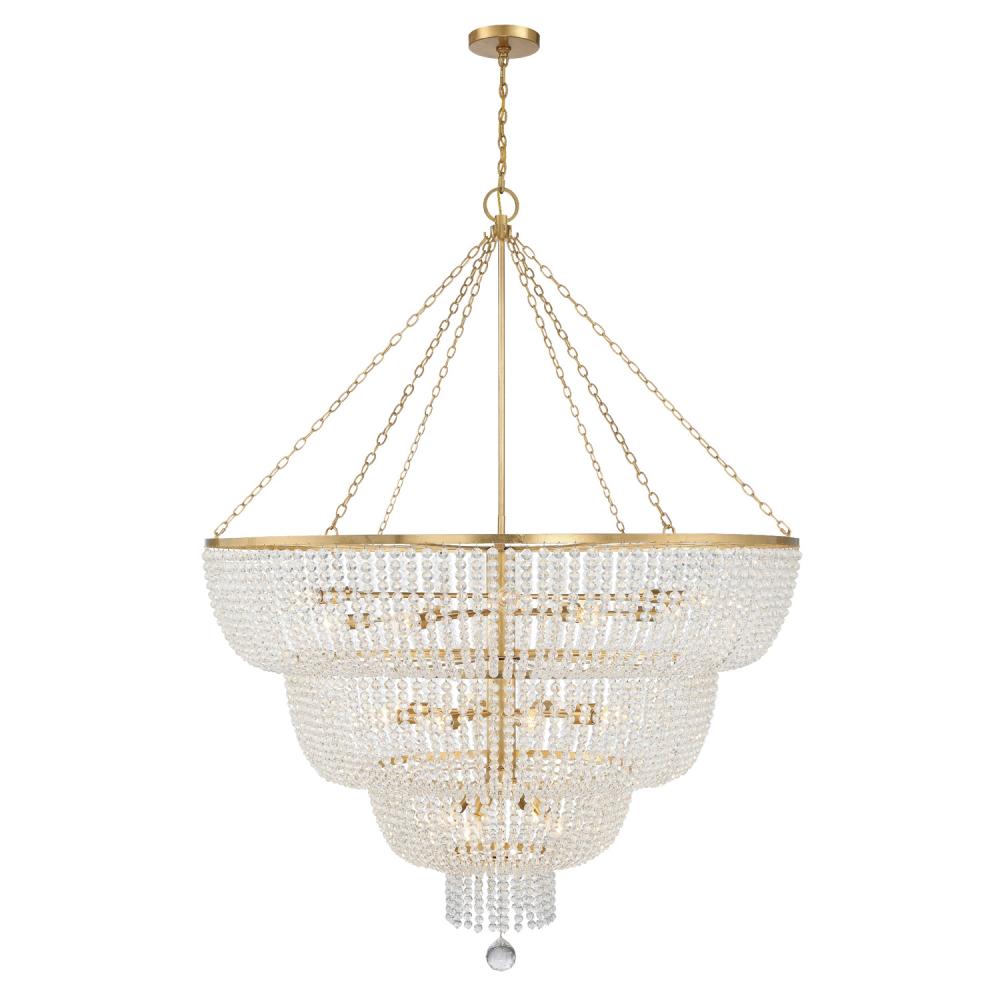 Rylee 24 Light Antique Gold Chandelier