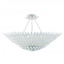 Crystorama 519-MT_CEILING - Broche 8 Light Matte White Semi Flush Mount