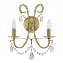 Crystorama 6822-VG-CL-MWP - Othello 2 Light Vibrant Gold Sconce
