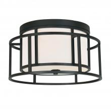 Crystorama 9590-MK - Brian Patrick Flynn for Crystorama Hulton 2 Light Matte Black Flush Mount