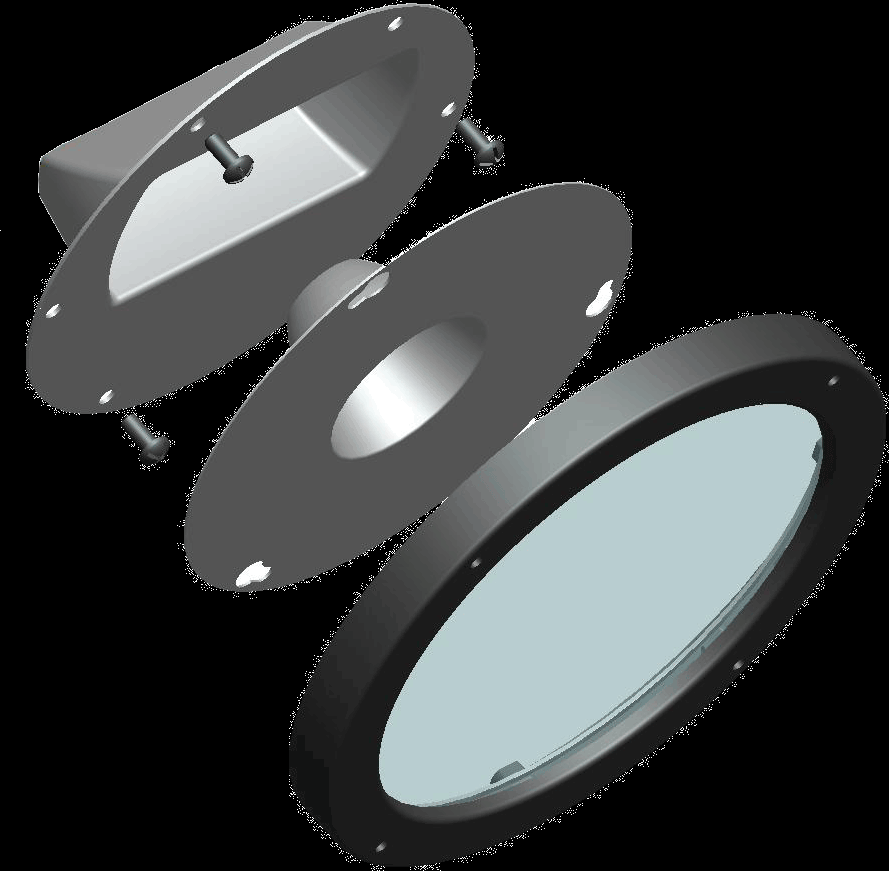 Decorative, Clear Lens And Reflector Kit with Door Frame Gnled, black