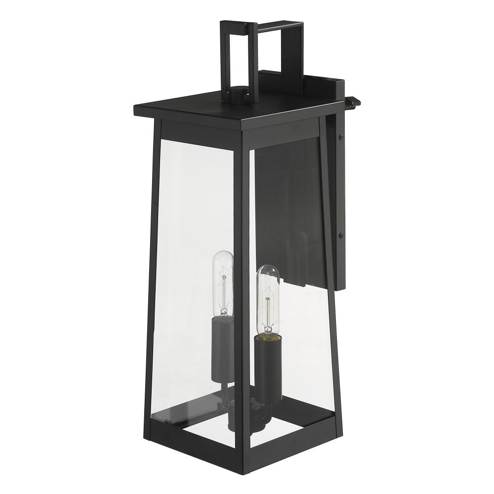 Alden 2-Light Matte Black Wall Light