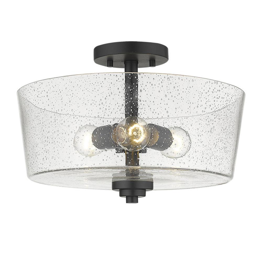 Rowe 3-Light Matte Black Semi-Flush Mount