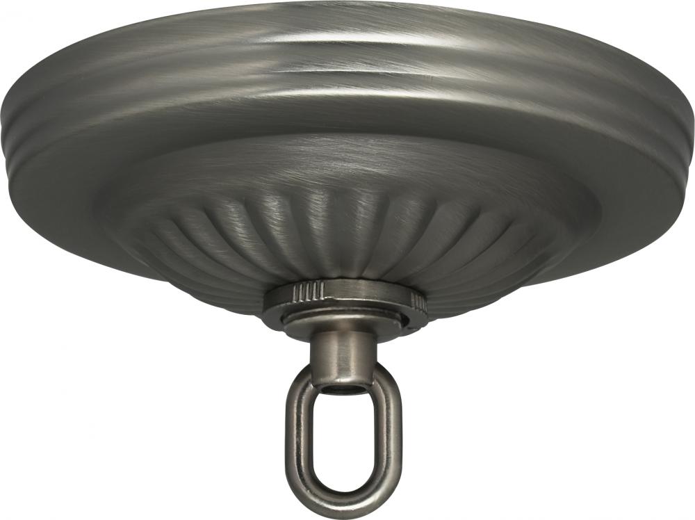 Ribbed Canopy Kit; Brushed Pewter Finish; 5" Diameter; 1-1/16" Center Hole; Includes