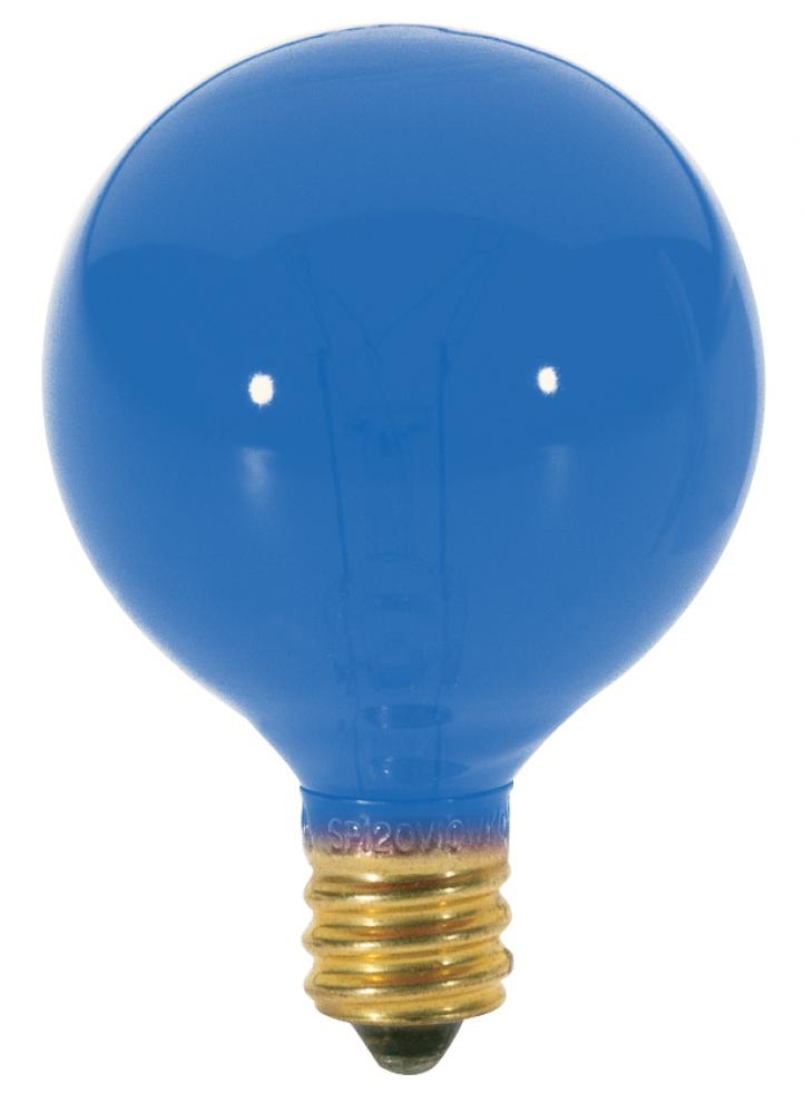 10 Watt G12 1/2 Incandescent; Transparent Blue; 1500 Average rated hours; Candelabra base; 120 Volt