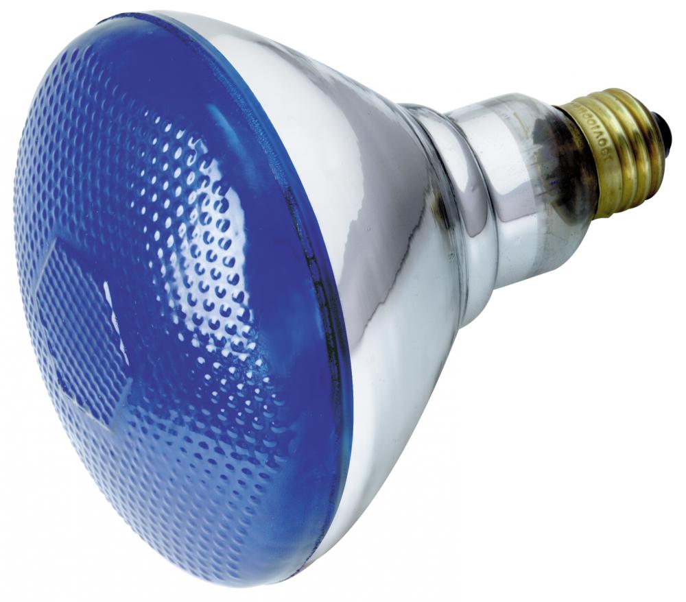 100 Watt BR38 Incandescent; Blue; 2000 Average rated hours; Medium base; 230 Volt