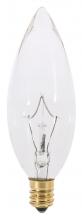 Satco Products Inc. A3683/TF - 40 Watt BA9 1/2 Incandescent; Clear; 2500 Average rated hours; 384 Lumens; Candelabra base; 130