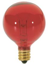 Satco Products Inc. S3833 - 10 Watt G12 1/2 Incandescent; Transparent Red; 1500 Average rated hours; Candelabra base; 120 Volt