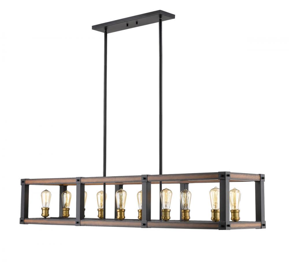 10 Light Linear Chandelier