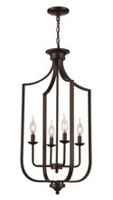 Trans Globe 11216 MB - Hillcrest 31.5-in. High Matte Black 4-Light Cage Chandelier