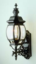 Trans Globe 4051 BK - Francisco 3-Light Outdoor Beveled Glass Wrought Iron Style Wall Lantern