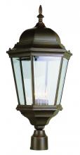 Trans Globe 51001 RT - Classical Collection, Traditional Metal and Beveled Glass, Post Mount 3-Light Lantern Head