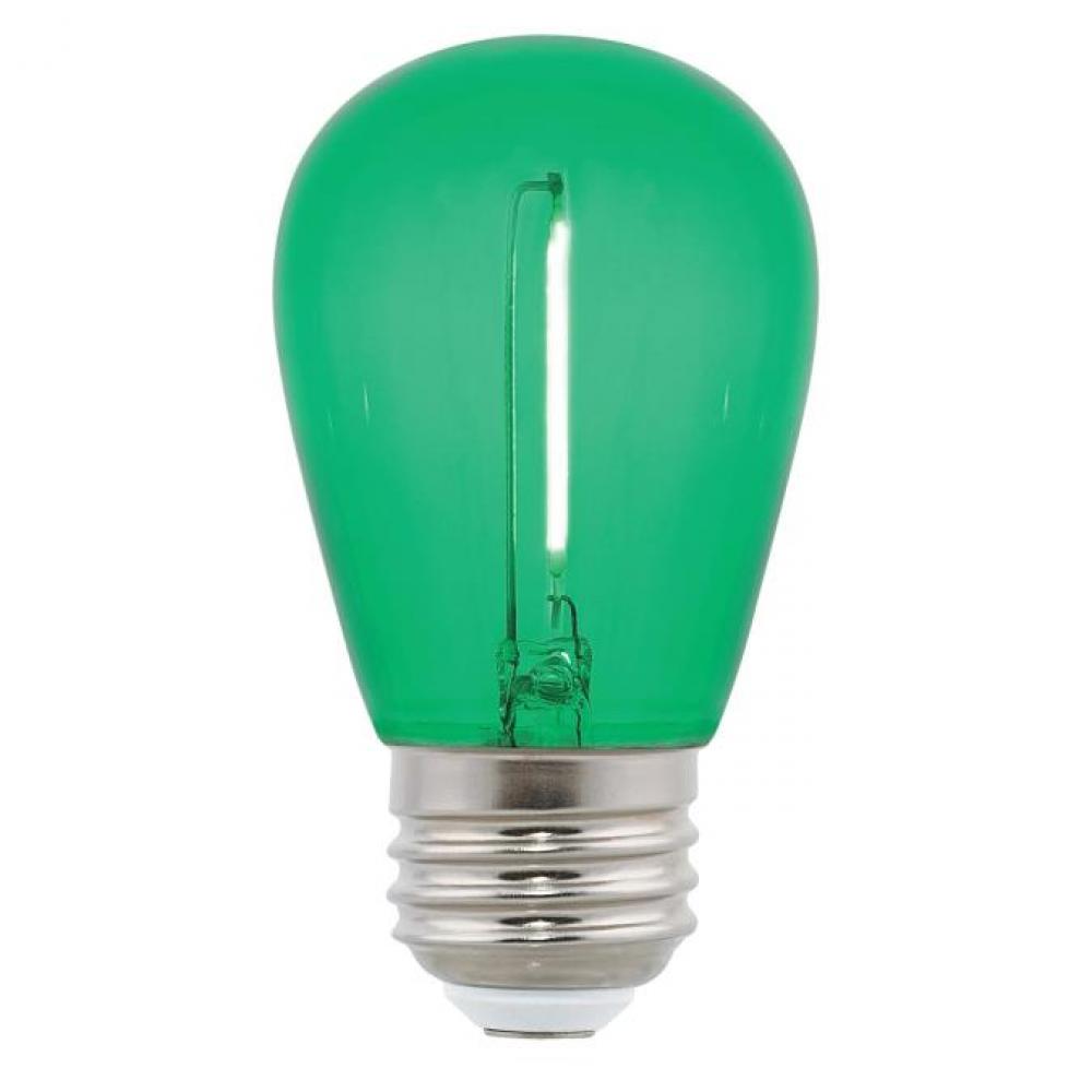 2W S14 Filament LED Green E26 (Medium) Base, 120 Volt, Box