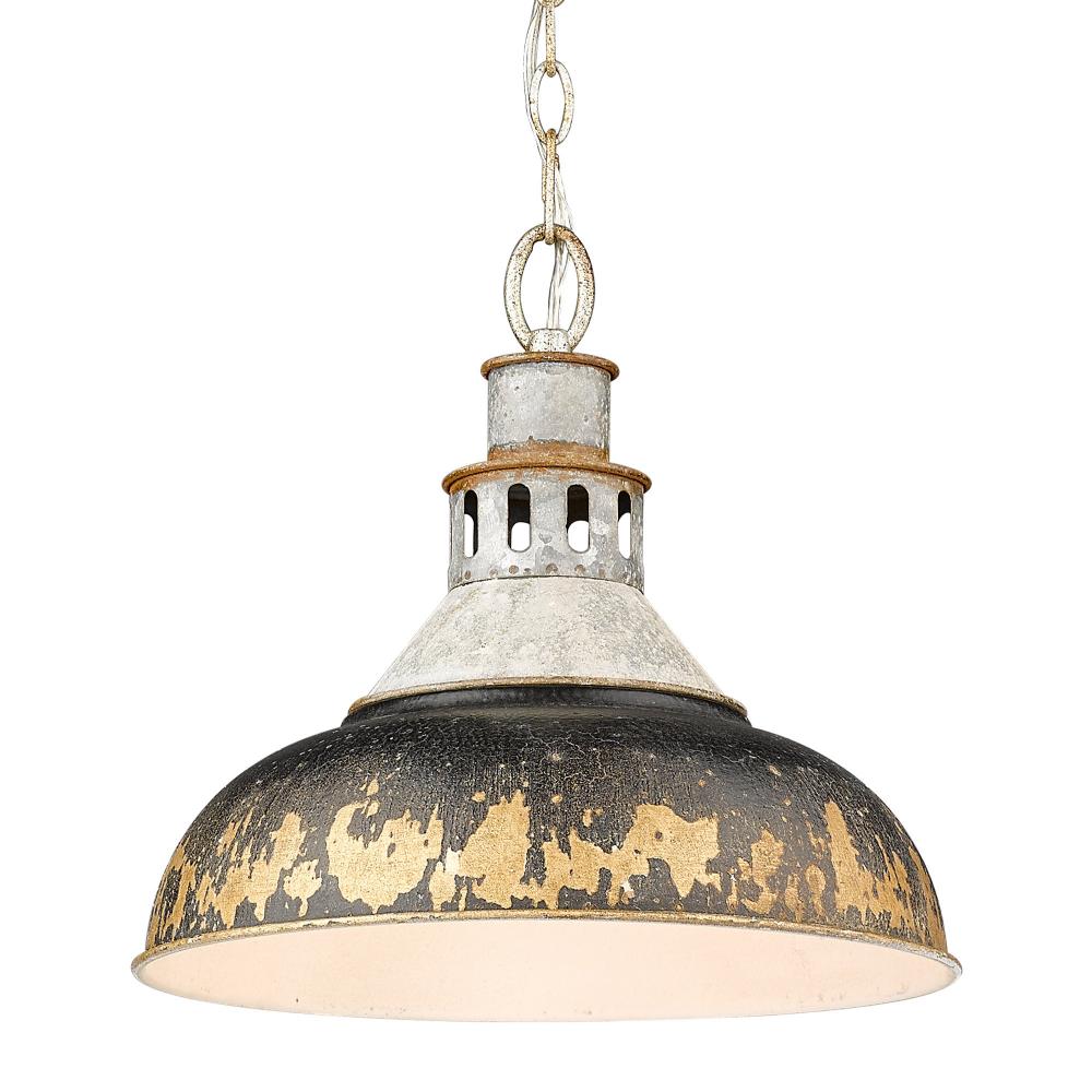 Kinsley Large Pendant in Aged Galvanized Steel