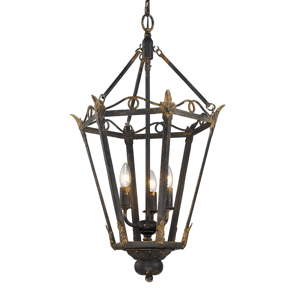 Matilda 3-Light Pendant in Antique Black Iron