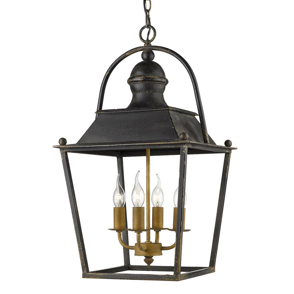 Christoff 4 Light Pendant in Antique Black Iron