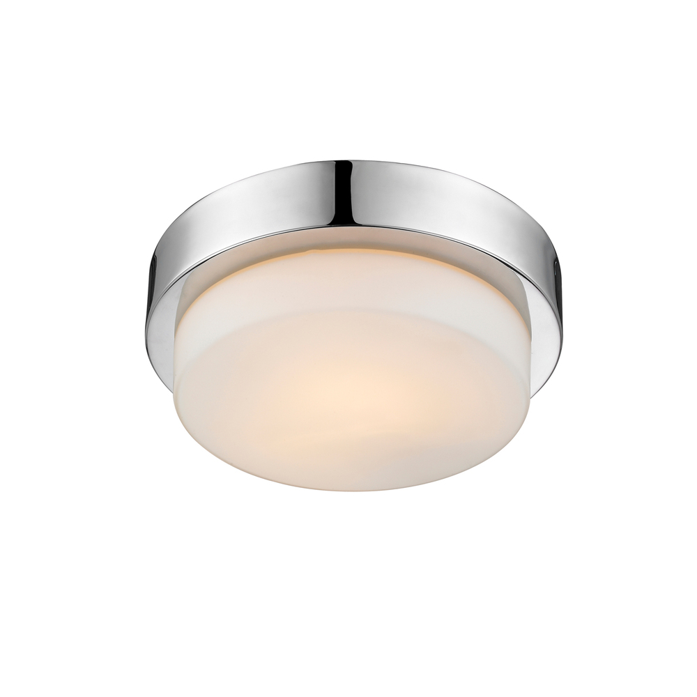 Multi-Family CH Flush Mount in Chrome with Opal Glass Shade