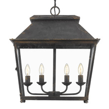 Golden 0804-4P ABI - Abingdon 4-Light Pendant in Antique Black Iron