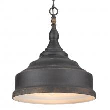 Golden 0806-3P ABI - Keating 3 Light Pendant in Antique Black Iron