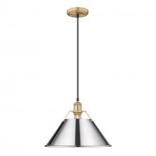 Golden 3306-L BCB-CH - Orwell BCB Large Pendant - 14" in Brushed Champagne Bronze with Chrome shade