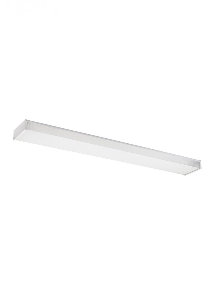 Drop Lens Fluorescent traditional 2-light indoor dimmable four foot ceiling flush mount in white fin