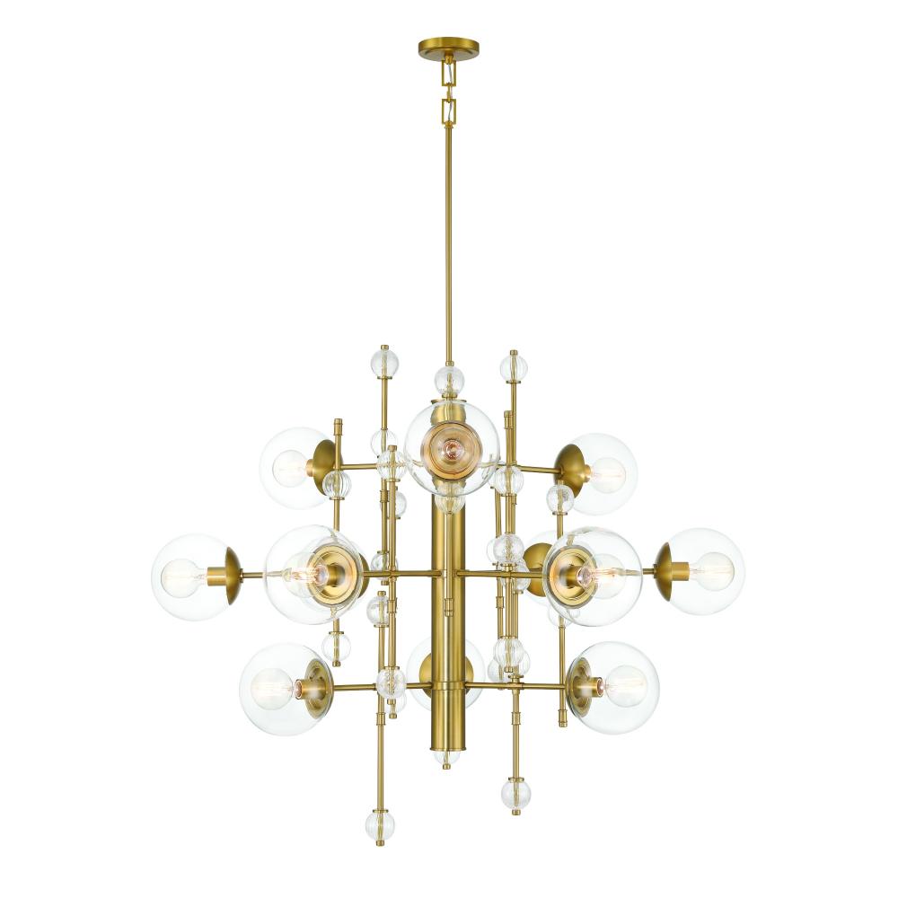 Traiton 48" 3 Tier Chandelier In Gold