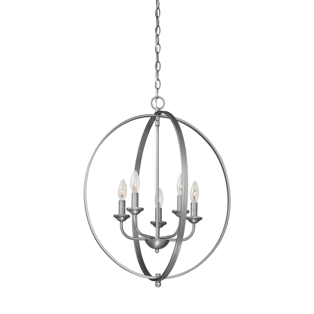 5-Light Pendant light Brushed Pewter