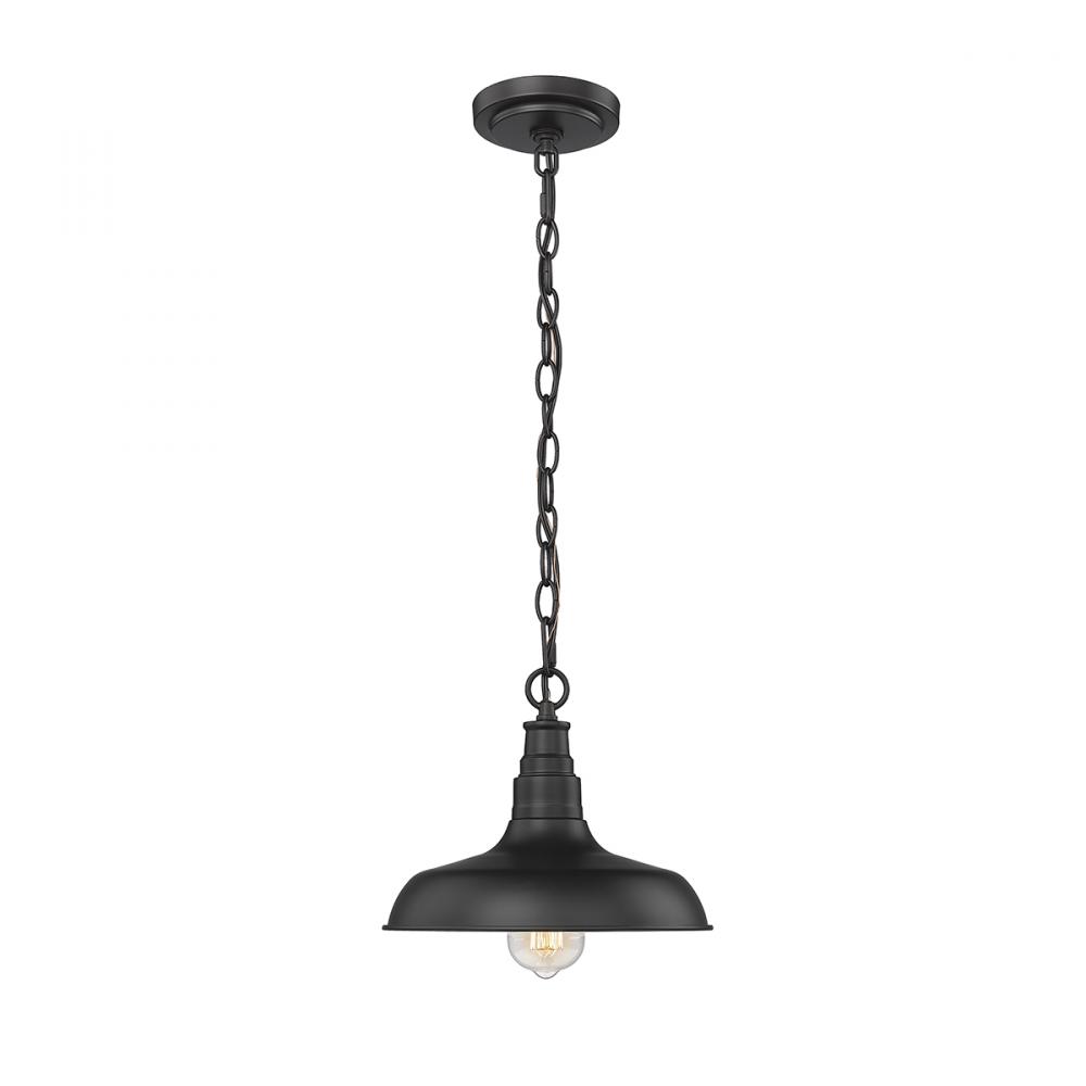 1-Light Outdoor Hanging Lantern Powder Coated Black