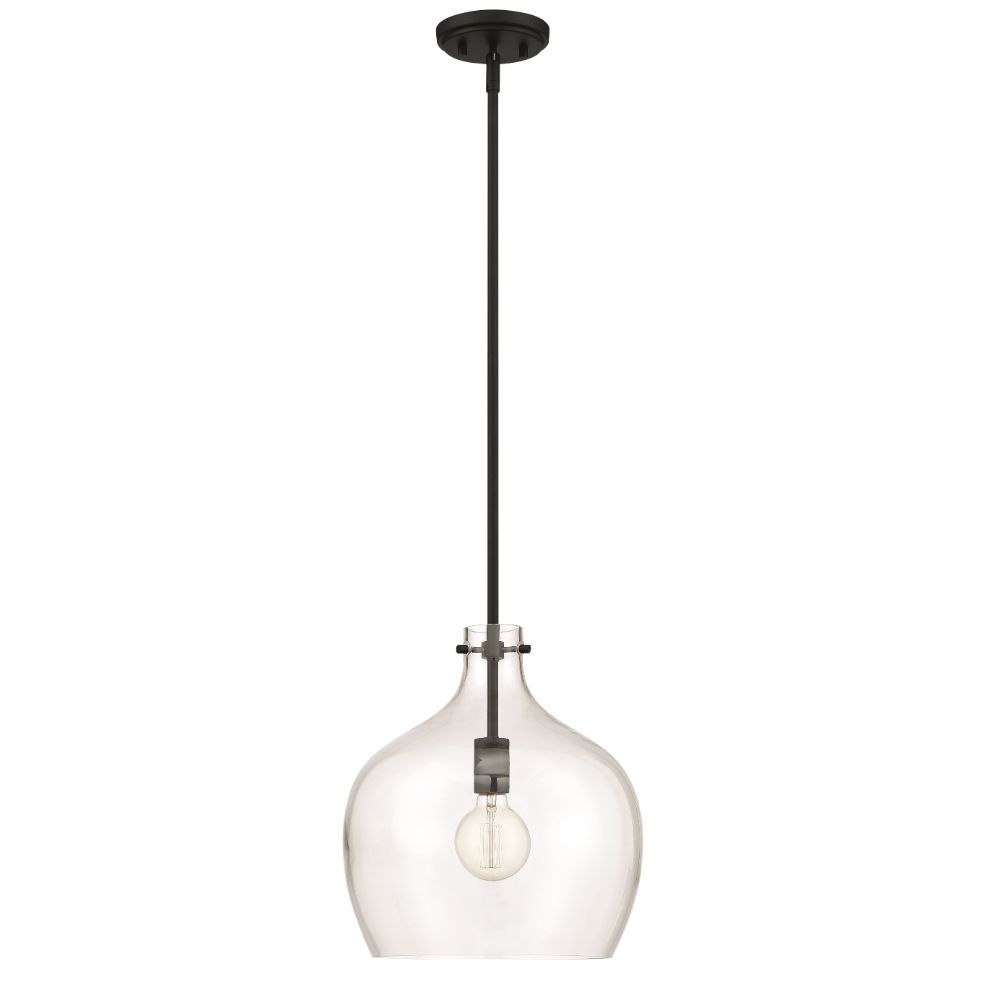 1-Light Pendant light Matte Black