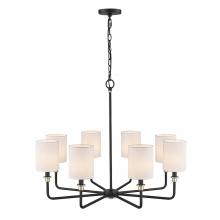 Millennium 9148-MB/MG - Chelsea 8-Light Chandelier Ceiling Light Matte Black Modern Gold