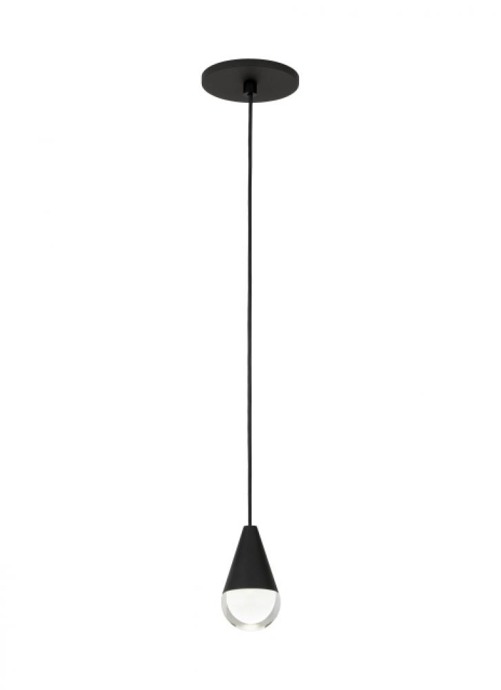 Modern Cupola dimmable LED 1-light Ceiling Pendant Light in a Nightshade Black finish