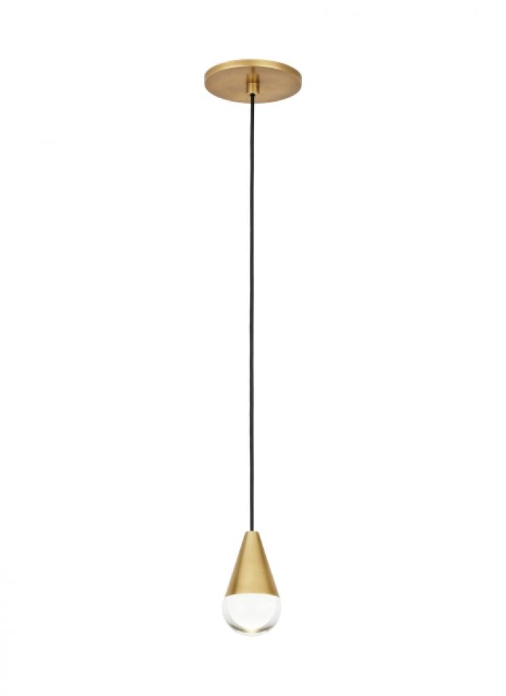 Modern Cupola dimmable LED 1-light Ceiling Pendant Light in a Natural Brass/Gold Colored finish