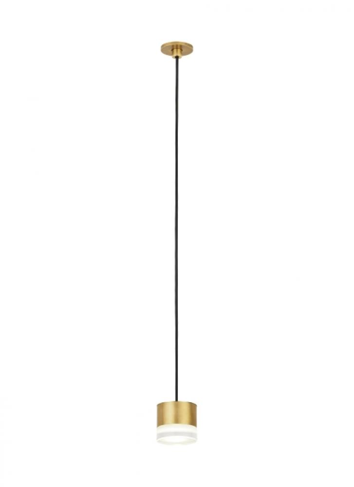 Modern Gable dimmable LED Port Alone Ceiling Pendant Light in a Natural Brass/Gold Colored finish