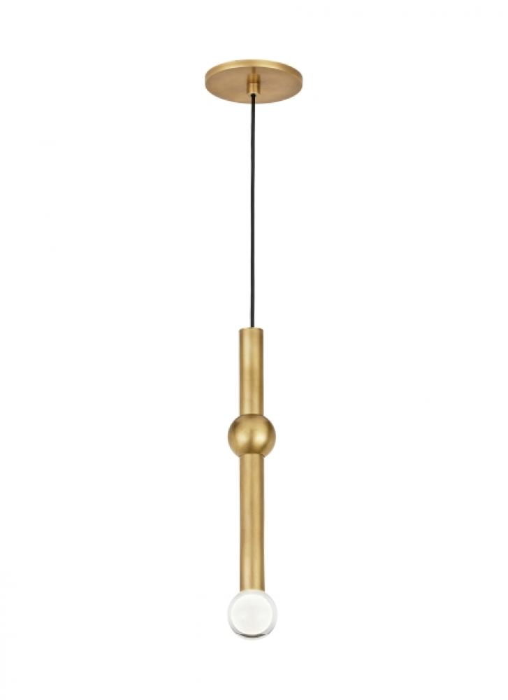 Modern Guyed dimmable LED 1-light Ceiling Pendant in a Natural Brass/Gold Colored finish