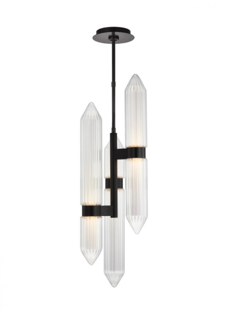 Modern Langston dimmable LED Large Ceiling Pendant Light in a Plated Dark Bronze finish