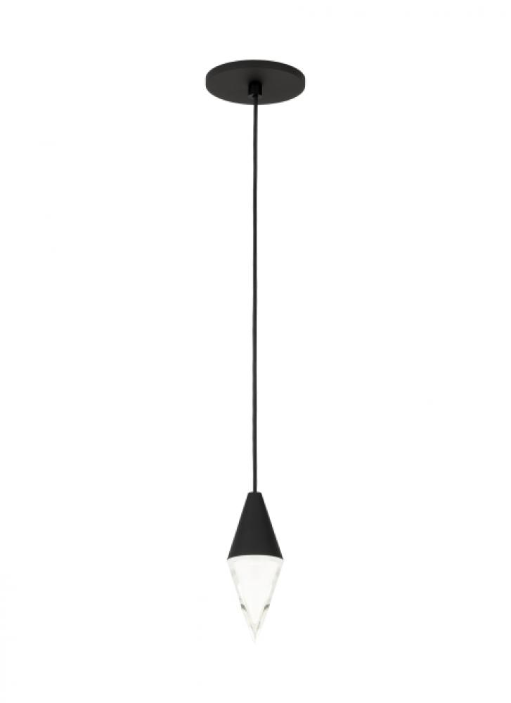 Modern Turret dimmable LED 1-light Ceiling Pendant in a Nightshade Black finish