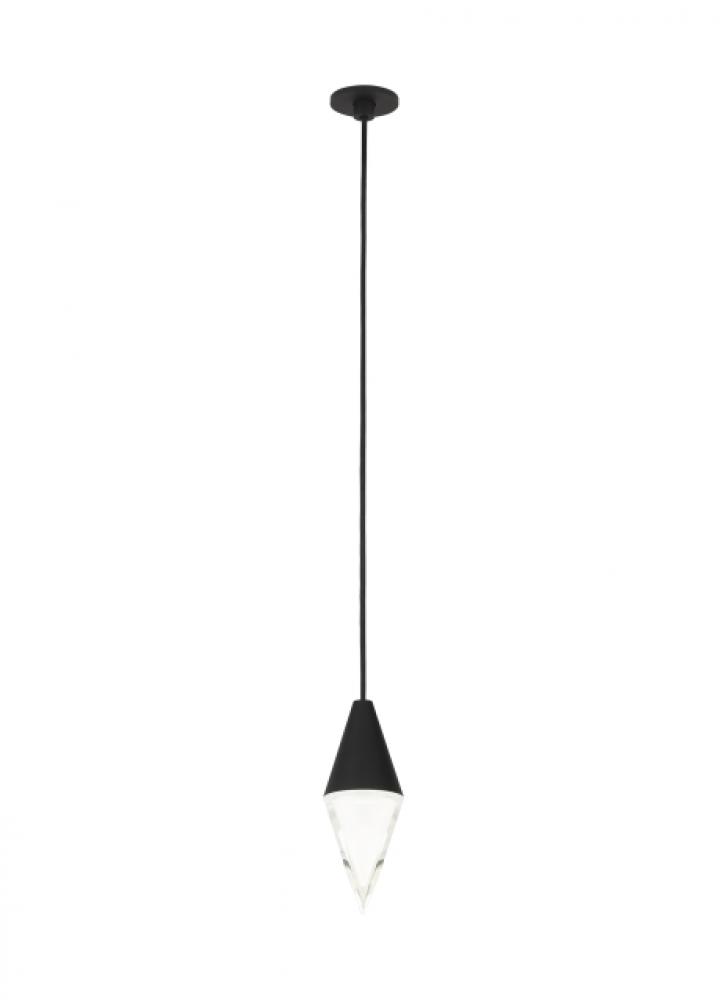 Modern Turret dimmable LED Port Alone Ceiling Pendant Light in a Nightshade Black finish