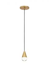 Visual Comfort & Co. Modern Collection 700TRSPCPA1RNB-LED930 - Modern Cupola dimmable LED 1-light Ceiling Pendant Light in a Natural Brass/Gold Colored finish