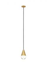 Visual Comfort & Co. Modern Collection 700TRSPACPA1PNB-LED930 - Modern Cupola dimmable LED Port Alone Ceiling Pendant Light in a Natural Brass/Gold Colored finish